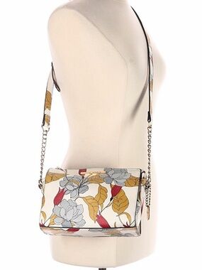 Steve Madden Cream, Yellow, Grey, Red Floral Chain Strap Crossbody Purse.